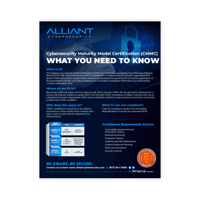 CMMC | What is CMMC 2.0 Compliance - Alliant Cybersecurity